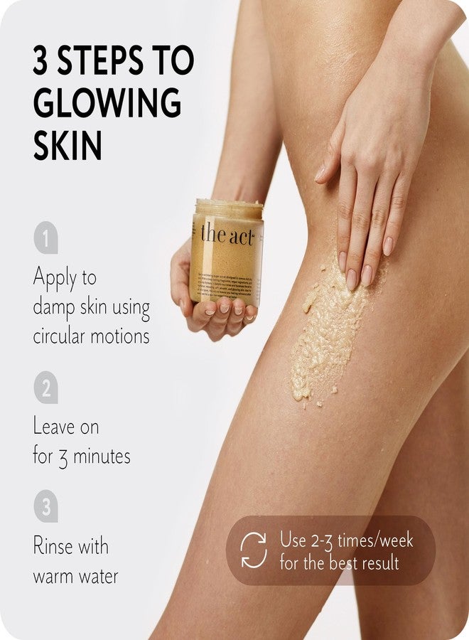 THE ACT Sugar Exfoliating Body Scrub – Natural Body Polish for Smooth Skin – Gentle Skin Care with Shea, Almond, Macadamia, Green Coffee, Vegan – Self Care Gift for Women - Image 5
